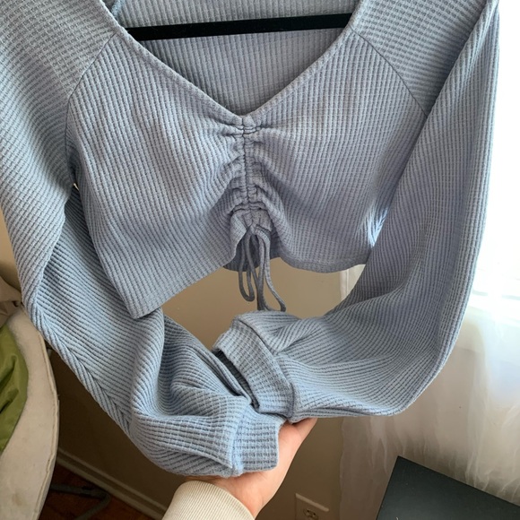 Baby blue long sleeve crop top - Picture 5 of 5